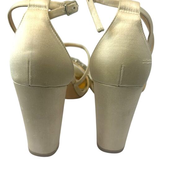 Women's Bagley Mischka Clara Embellished Block Heel Sandals Heels 7 See Videi - Picture 14 of 16